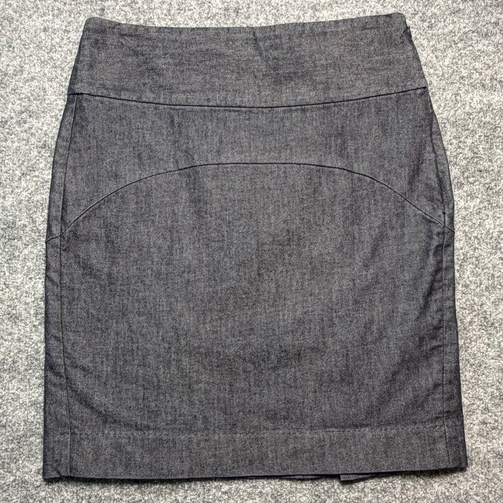 Gap Women’s Gray Denim Pencil Skirt Size 6 Side Zip‎ Career Mini Midi